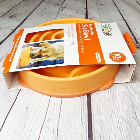 NEW OUTWARD HOUND ORANGE FUN FEEDER SLO BOWL LARGE/REGULAR - Picture 3 of 3